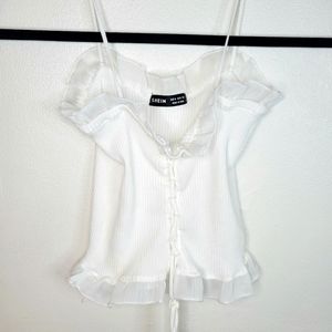 Shein, Womens's White Lace,  Sleeveless Tank Top, Size Medium